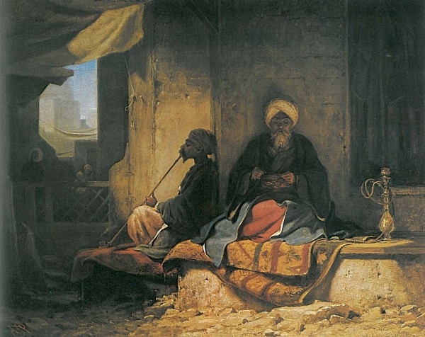Two Turkish men in a cofee house by Carl Haag
